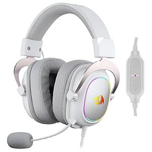Fone de Ouvido Gamer Redragon Zeus-X H510W-RGB Branco (Com Fio)