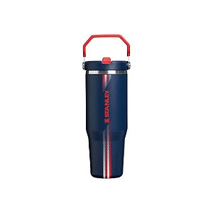 Garrafa Térmica Stanley The Iceflow Flip Straw Tumbler de 887 ML - Azul Marinho Vermelho
