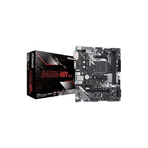 Placa Mãe Asrock B450M-HDV R4.0 DDR4 Socket AM4 Chipset AMD Promontório B450 Micro ATX