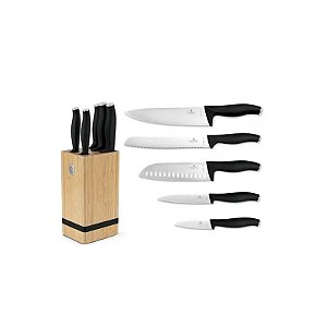 Conjunto de Facas Berlinger Haus com Suporte de Bambu 6 Peças