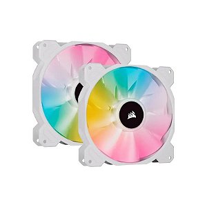 Cooler Corsair Icue SP140 Elite RGB 140 MM PWM - Branco 2 Unidades (CO-9050139-WW)
