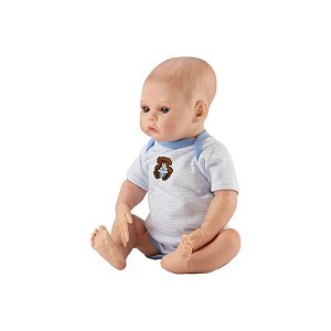 Boneca Baby Reborn V-127 - 48CM - Silicone - Roupa Ursinho