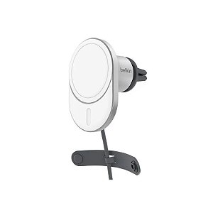 Carregador Magnético Sem Fio para Carro Belkin WIC008BTGR-V2 com QI2 15W - Cinza
