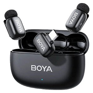 Microfone Sem Fio Boya MINI 2-02 USB-C Duplo - Preto