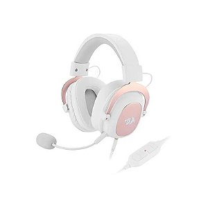 Fone de Ouvido Gamer Redragon Zeus 2 H510W - Branco/Rosa Dourado