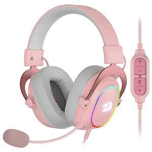 Fone de Ouvido Gamer Redragon Zeus-X H510P-RGB - Rosa (Com Fio)