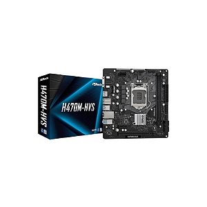 Placa-mãe Asrock H470M-HVS/ Socket LGA 1200/ VGA/ Chipset Intel H470/ Micro ATX/ DDR4