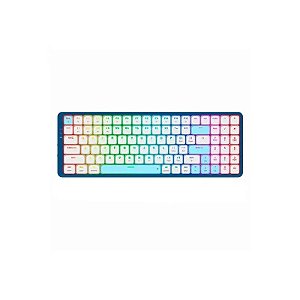 Teclado Gamer Mecânico Redragon Eva Pro K684WB, RGB 96% Sem Fio USB-C BT, Switch Red, Inglês, Branco/Azul