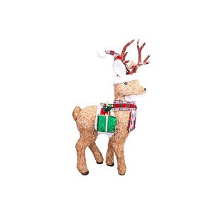 Figura Decorativa Natalina de Renda 38X24X74 CM