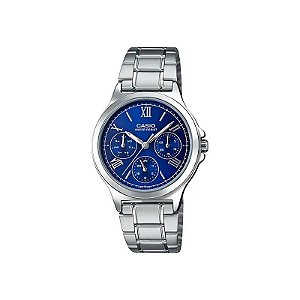 Relógio Casio Vintage LTP-V300D-2A2UDF Analógico Feminino - Prata/Azul