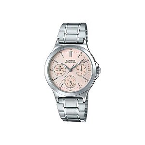 Relógio Casio LTP-V300D-4AUDF Analógico Feminino - Prata/Rosa