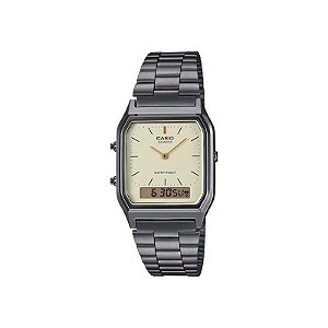 Relógio Casio Vintage AQ-230GG-9ADF Analógico/Digital Masculino - Cinza/Champanhe