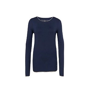 Blusa Tommy Hilfiger Feminina WW0WW14492-716 Tamanho P - Azul Marinho