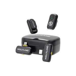 Microfone Lapela Hollyland Lark A1 Combo Sem Fio para Smartphone - Preto