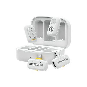 Microfone Hollyland Lark A1 Combo Branco Marfim USB-C RX+Lightning