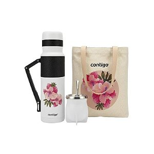 Kit Térmico Contigo + Cuia + Bomba + Bolsa - Rosa 1.1L
