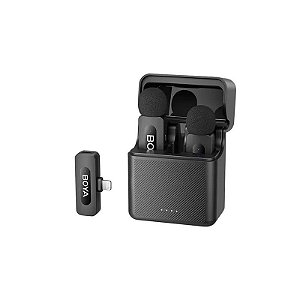 Microfone Sem Fio para Smartphone Boya BY-V3 com Lightning - Preto
