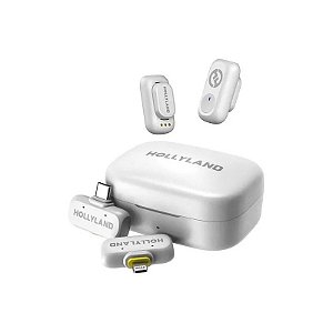 Microfone Lapela Hollyland Lark A1 USB-C Lightning para Smartphone Sem Fio - Branco