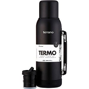 Garrafa Térmica Terrano 1L Premium 2028071 - Preto Opaco