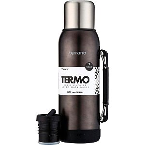 Garrafa Térmica Terrano 1L Premium 2028489 - Preto Metálico