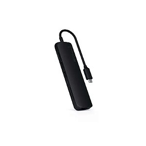 Hub USB-C Satechi ST-P6SK 6 Em 1 Slim Multiport Adaptador 4K - Preto