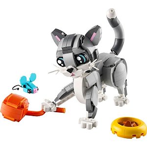 Kit de Blocos Lego Creator Gato Brincalhão 3em1 - 31163 (407 Peças)
