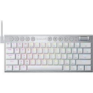 Teclado Gamer Redragon Horus Mini Pro K632W-RGB Branco (Inglês Sem Fio) Switch Vermelho