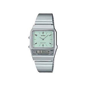 Relógio Casio Vintage AQ-800E-3ADF Analógico/Digital Unissex - Prata/Azul Claro