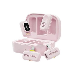 Microfone Sem Fio Hollyland Lark A1 Combo - USB-C/Lightning - Recarregável - Rosa