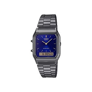 Relógio Casio Vintage AQ-230GG-2ADF Analógico/Digital Masculino - Cinza/Azul