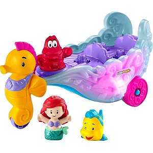 Carruagem Marinha Iluminada da Pequena Sereia Ariel Little People HMX83 - Fisher Price