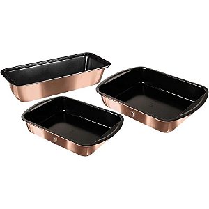 Jogo de Assadeira Berlinger Haus Metallic Line Rose Gold Edition - BH-7633 (3 peças)