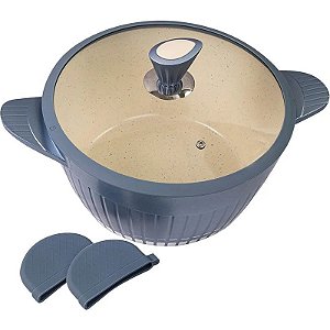 Panela Doral Kitchen Di Burano Dots 28 cm / 6 Litros - Azul