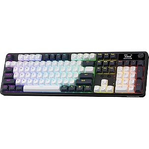 Teclado Gamer Redragon Wyvern LCD Pro K761WB-RGB-PRO Azul/Branco