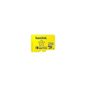 Cartão de Memória Micro SD Sandisk Nintendo Switch Super Mario 256GB - SDSQXAO-256G-GNCZN