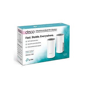 Kit TP-Link Wifi 5 Deco E4 (2 Peças) Mesh AC1200 para Toda a Casa sem CX
