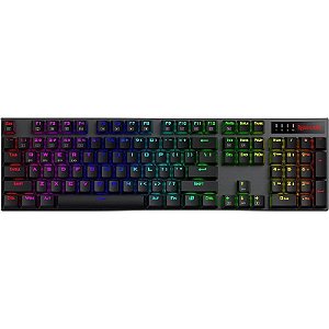 Teclado Gamer Redragon Dharma Pro K556RGB-PRO (Inglês - 3 Modos) Switch Vermelho