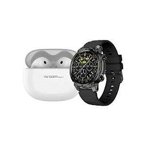 Relógio Smartwatch Argom Skeiwatch C70 ARG-WT-6070BK + Fone de Ouvido E55 5055GN