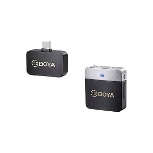 Microfone Boya BY-M1V3 Sem Fio USB-C (1TX+1RX) - Preto