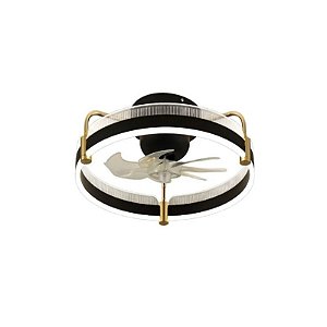 Ventilador de Teto Satellite A-FAN7101 - 55W - com Luminária - Bivolt - Preto e Dourado