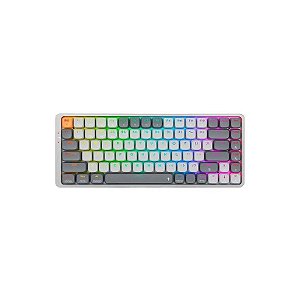 Teclado Gamer Redragon Azure Pro K652GG RGB Switch Low Profile Layout 75% Sem Fio - Branco Cinza Laranja