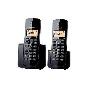 Telefone Panasonic KX-TGB112LAB 2 Bases/Bina/Bivolt/Preto