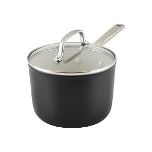 Caçarola Kitchenaid 84840 Antiaderente Cerâmica Tampa de Vidro 31CM Preto