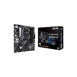 Placa Mãe Asus Prime A520M-A II Soquete AM4 Chipset AMD A520 DDR4 Micro ATX