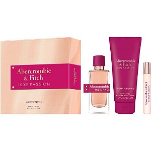 Kit Perfume Abercrombie & Fitch 100% Passion EDP - Feminino