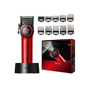 Corta Cabelo Voyager VGR V-001 LED Recarregável - Vermelho.