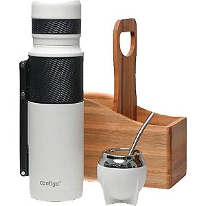 Kit Mate Contigo Termo 1.18L + Guampa + Bombilla - Branco