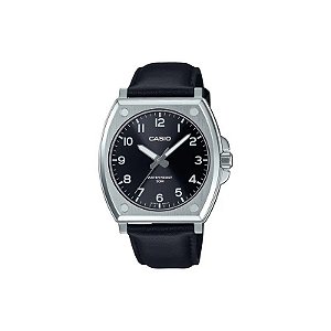 Relógio Analógico Masculino Casio MTP-E730L-1AVDF - Correia de Couro, Mostrador Preto