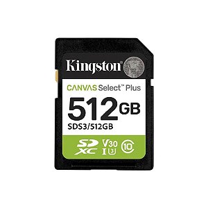 Cartão de Memória SD Kingston Canvas Select Plus 512GB 150MBS - SDS3/512GB