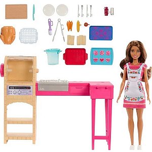 Boneca Barbie & Teresa Receita da Amizade Cozinha Cozinhar e Criar Mattel - JCT06